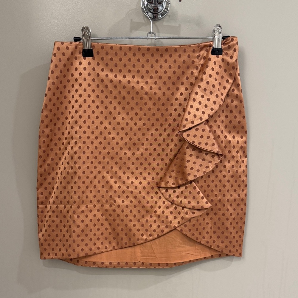 MAJORELLE Rust Polka Dot Mini Skirt